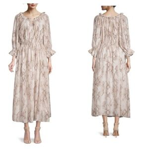 ELIE TAHARI
Snakeskin-Print Silk 100% Maxi Dress size S New with tag